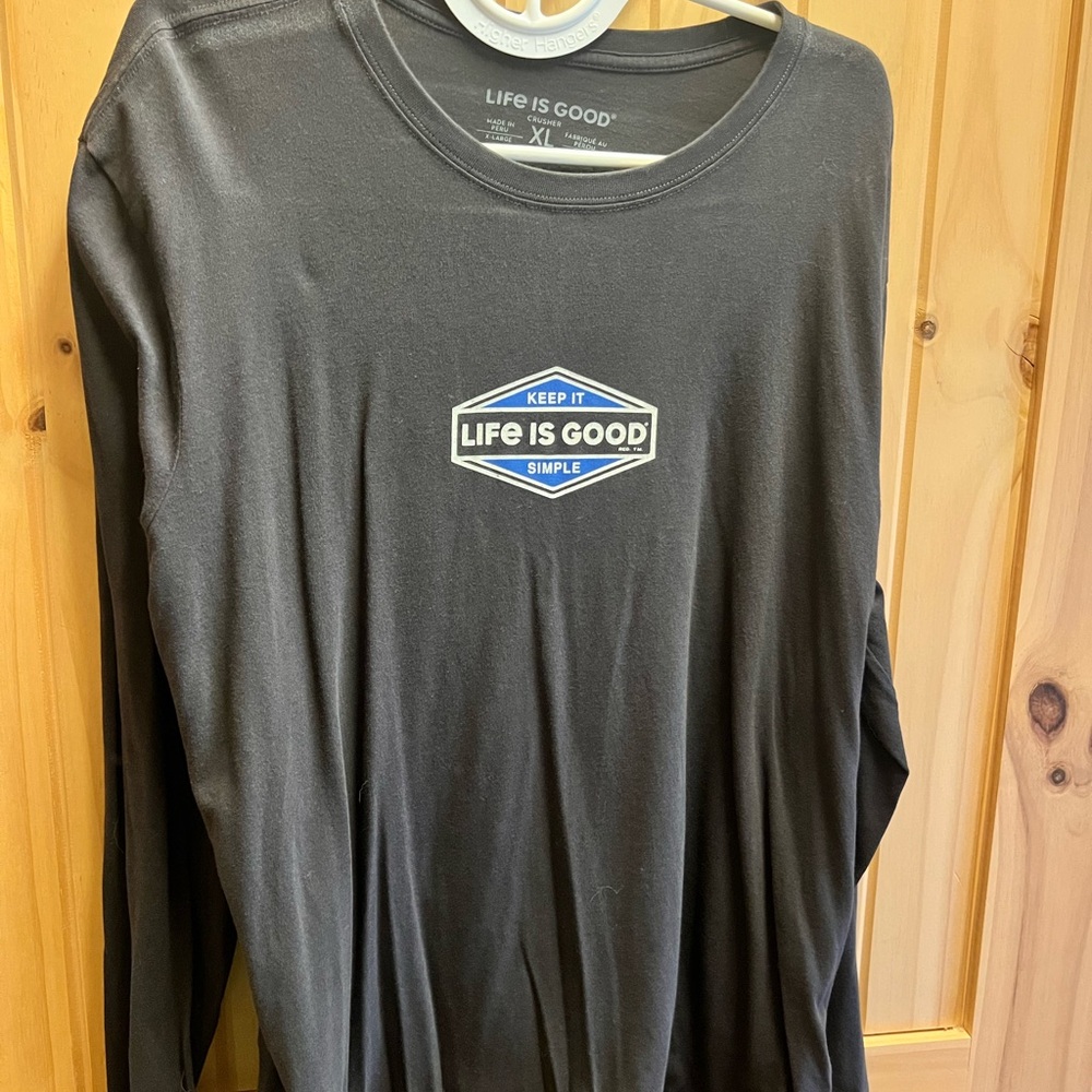 Life Is Good Black Long Sleeve Tee